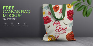 Free Canvas Bag Mockup by Pixpine